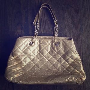 Kate Spade Gold Maryanne Quilted Handbag